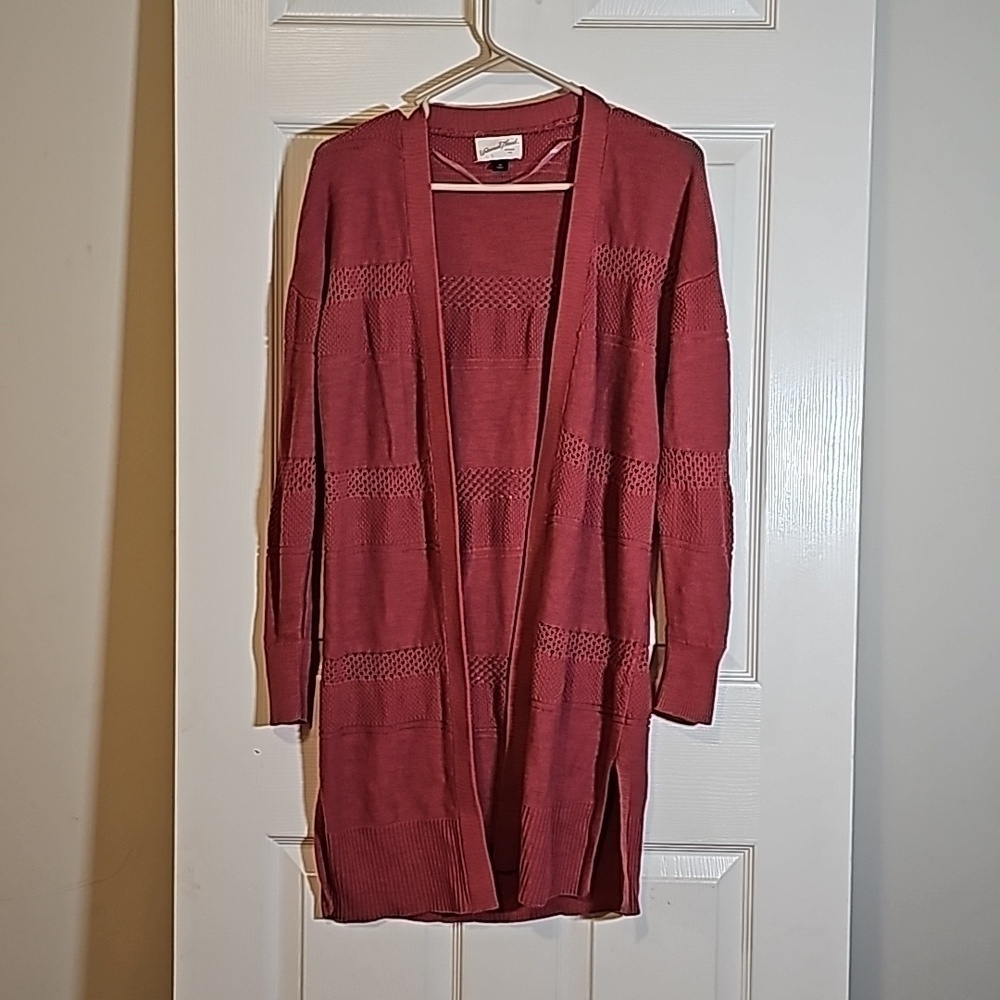 Universal Thread Long Rose Open Front Cardigan Cotton Size XS